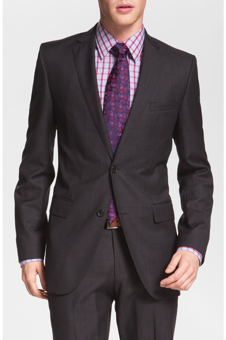 'Jam/Sharp' Trim Fit Dark Grey Suit, Alternate, color, DARK GREY