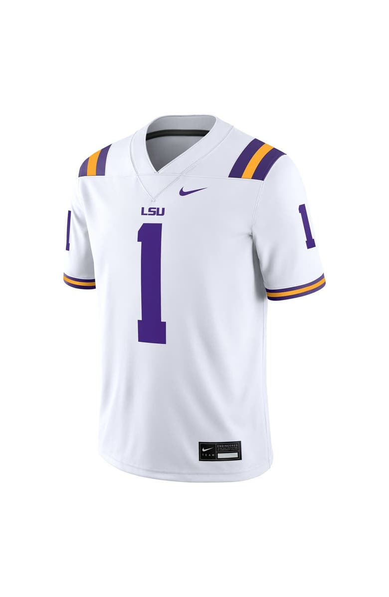 Nike Men's Nike #1 White LSU Tigers Game Jersey, Alternate, color, White