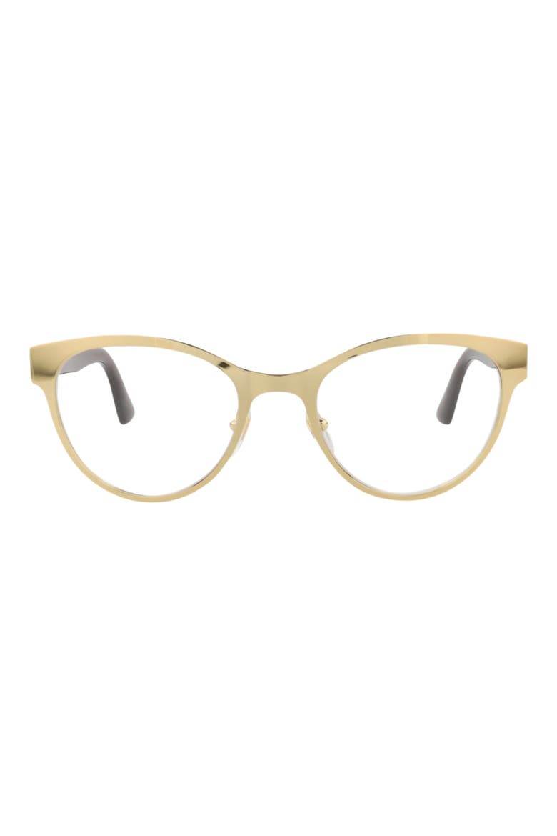 52mm Cat Eye Optical Glasses, Main, color, GOLD RED TRANSPARENT