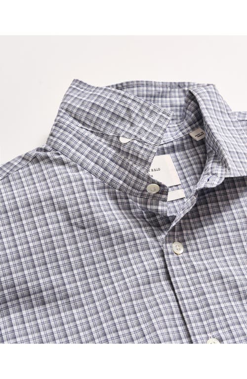 Billy Reid Hutcheson Micro Shadow Plaid Button-up Shirt In Carbon Blue/multi