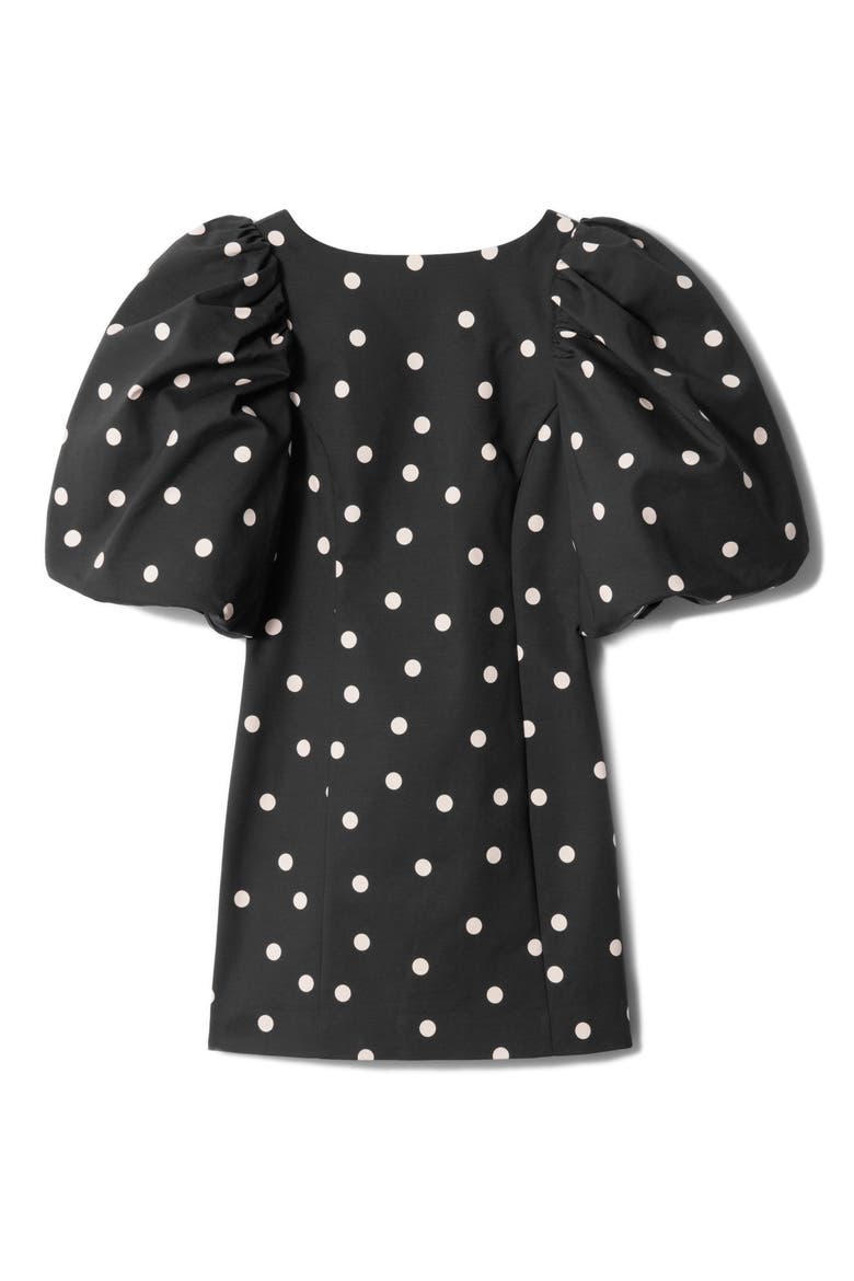 Polka Dot Cotton Blend Minidress, Alternate, color, BLACK AOP DOT