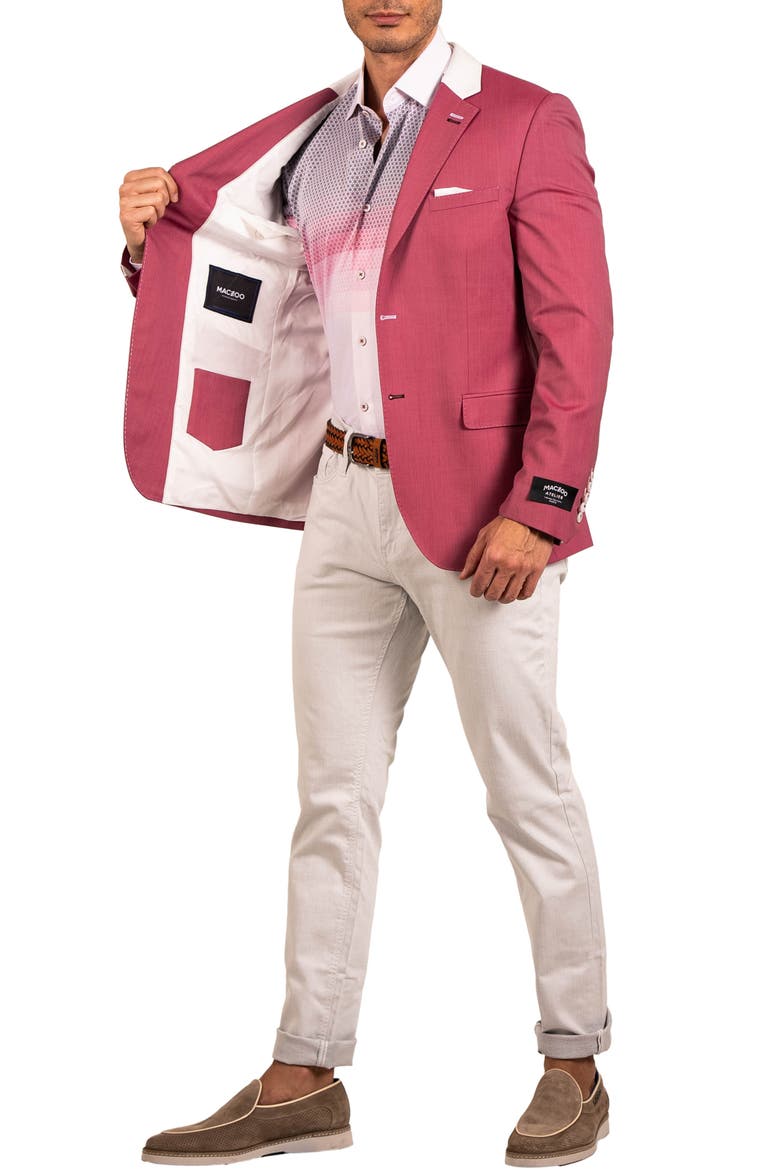 Socrate Evo Resistance13 Contrast Trim Virgin Wool Blazer, Alternate, color, RED