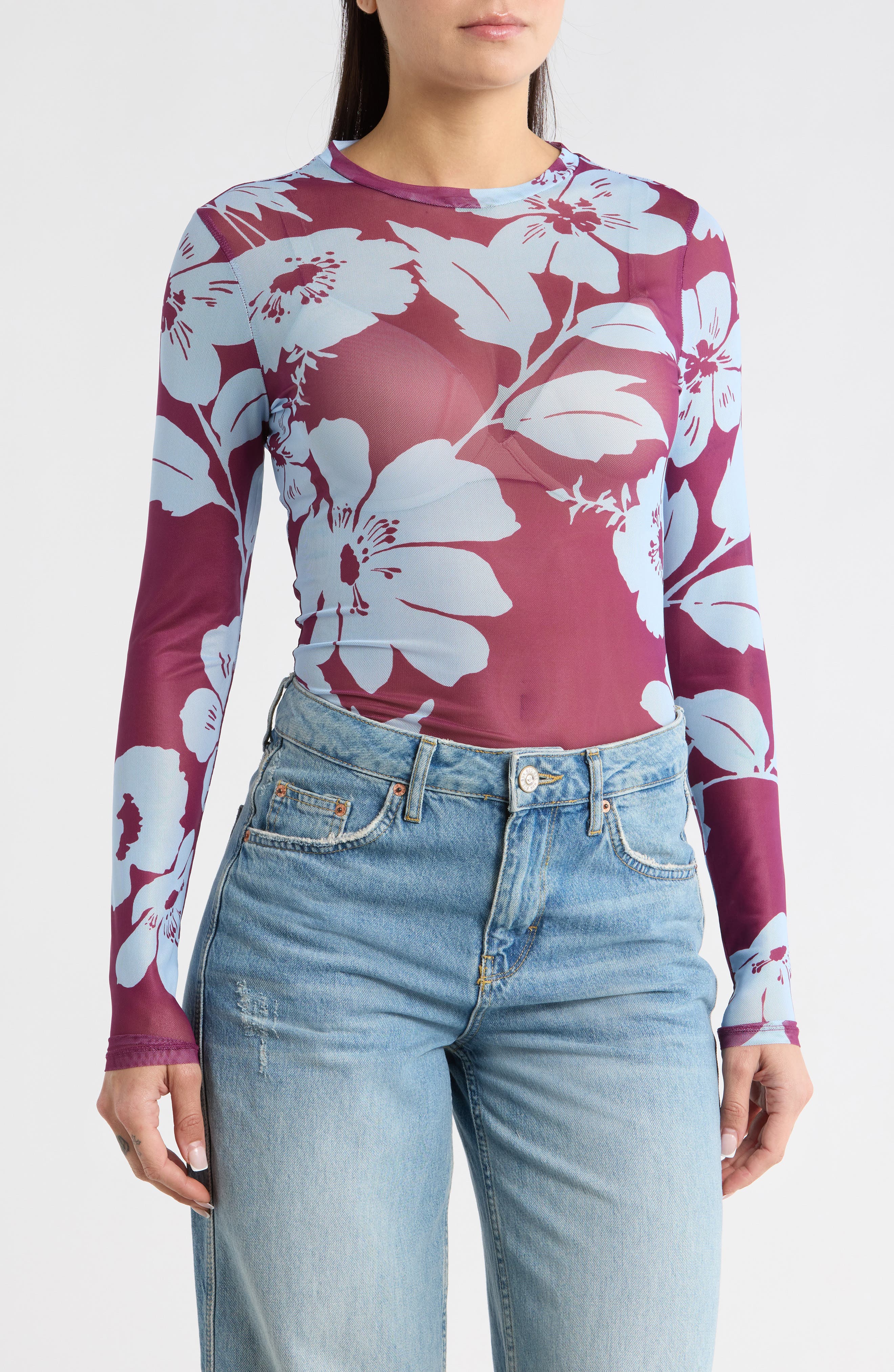 AFRM LOS ANGELES Sunny Long Sleeve Mesh Top