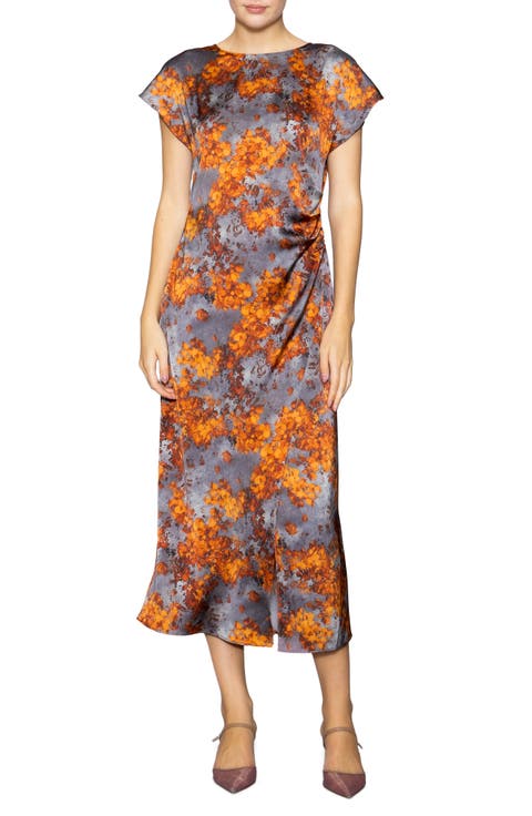 Floral Print Cap Sleeve Dress