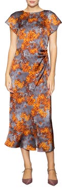 MELLODAY Floral Print Cap Sleeve Dress