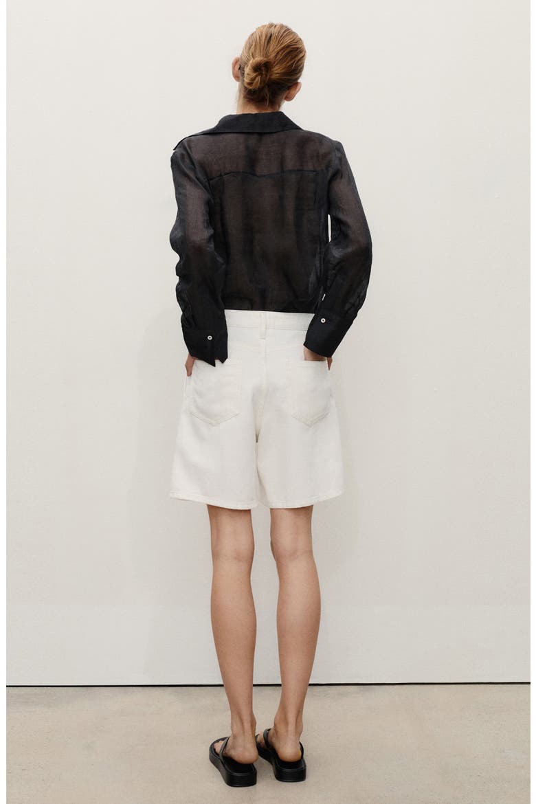 Dart Bermuda Denim Shorts, Alternate, color, OFF WHITE