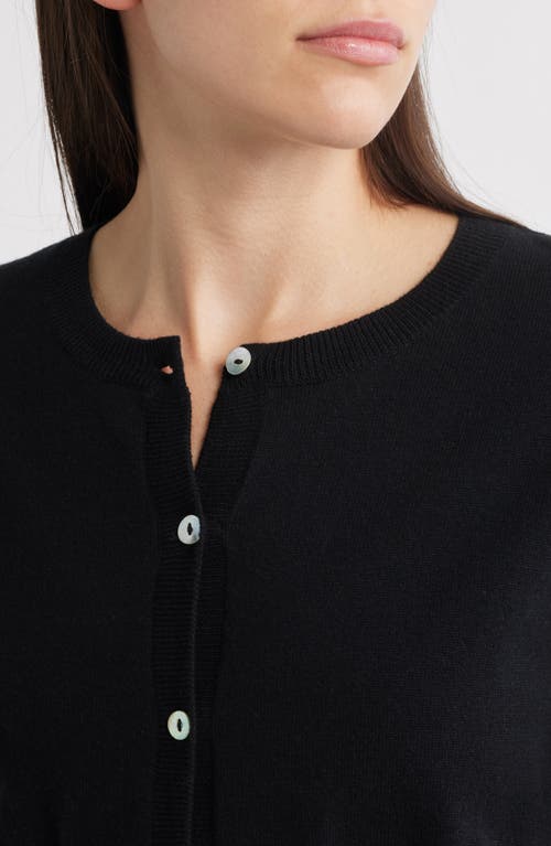 Rails Aisley Short Sleeve Cotton & Cashmere Cardigan In Black