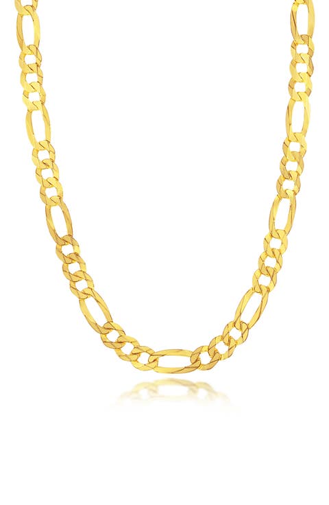 Gold Plated Sterling Silver Figaro Chain Necklace