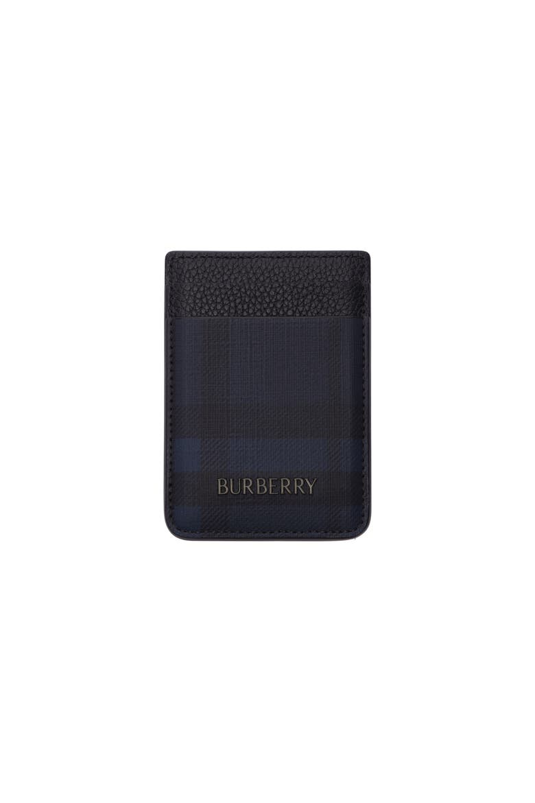 City Check Magnetic Card Case, Main, color, Navy