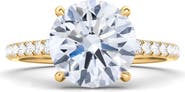 HauteCarat Round Brilliant Cut Pavé Lab Grown Diamond Ring