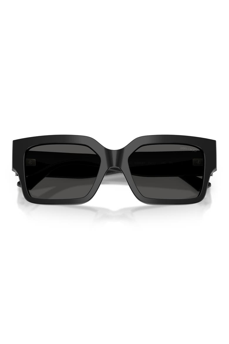 55mm Rectangular Sunglasses, Alternate, color, BLACK / DARK GREY