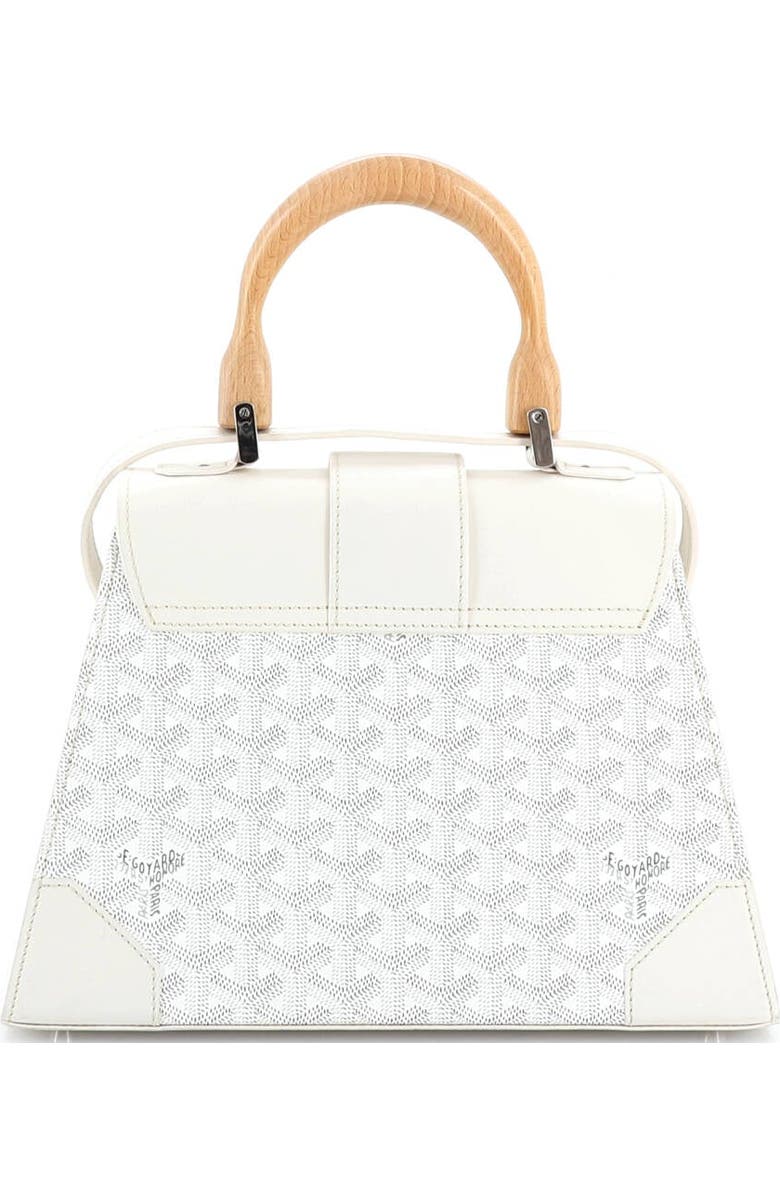 Pre-Owned Goyard Saigon Top Handle Bag Coated Canvas with Leather PM, Alternate, color, White