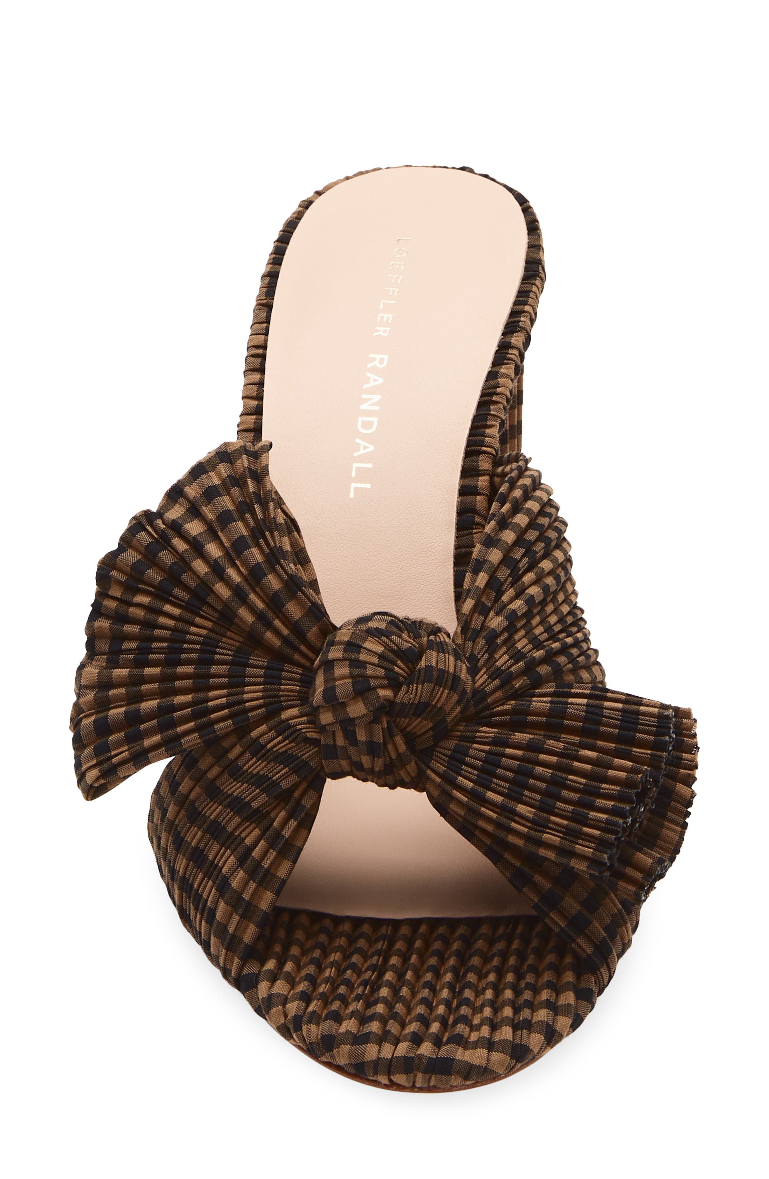 Loeffler Randall Penny Knotted Sandal, Alternate, color, Brown/ Black Check