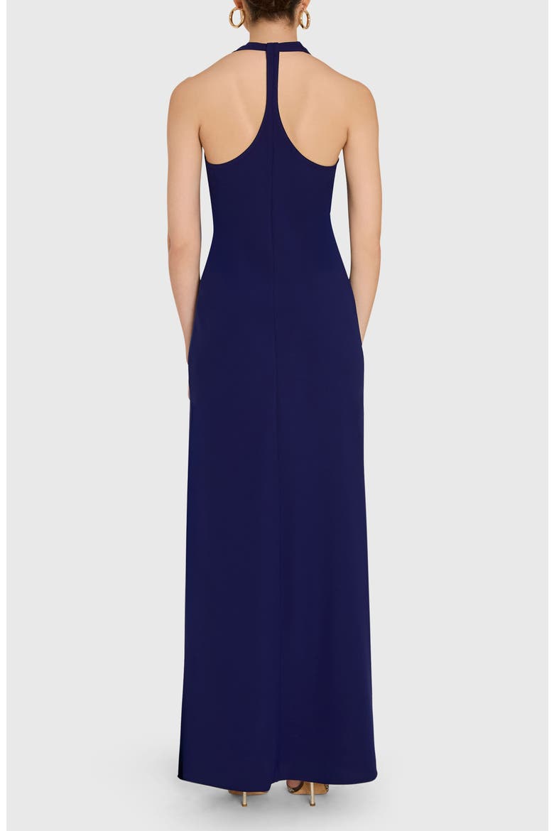 Sonya Asymmetric Drape Sleeveless Gown, Alternate, color, NAVY