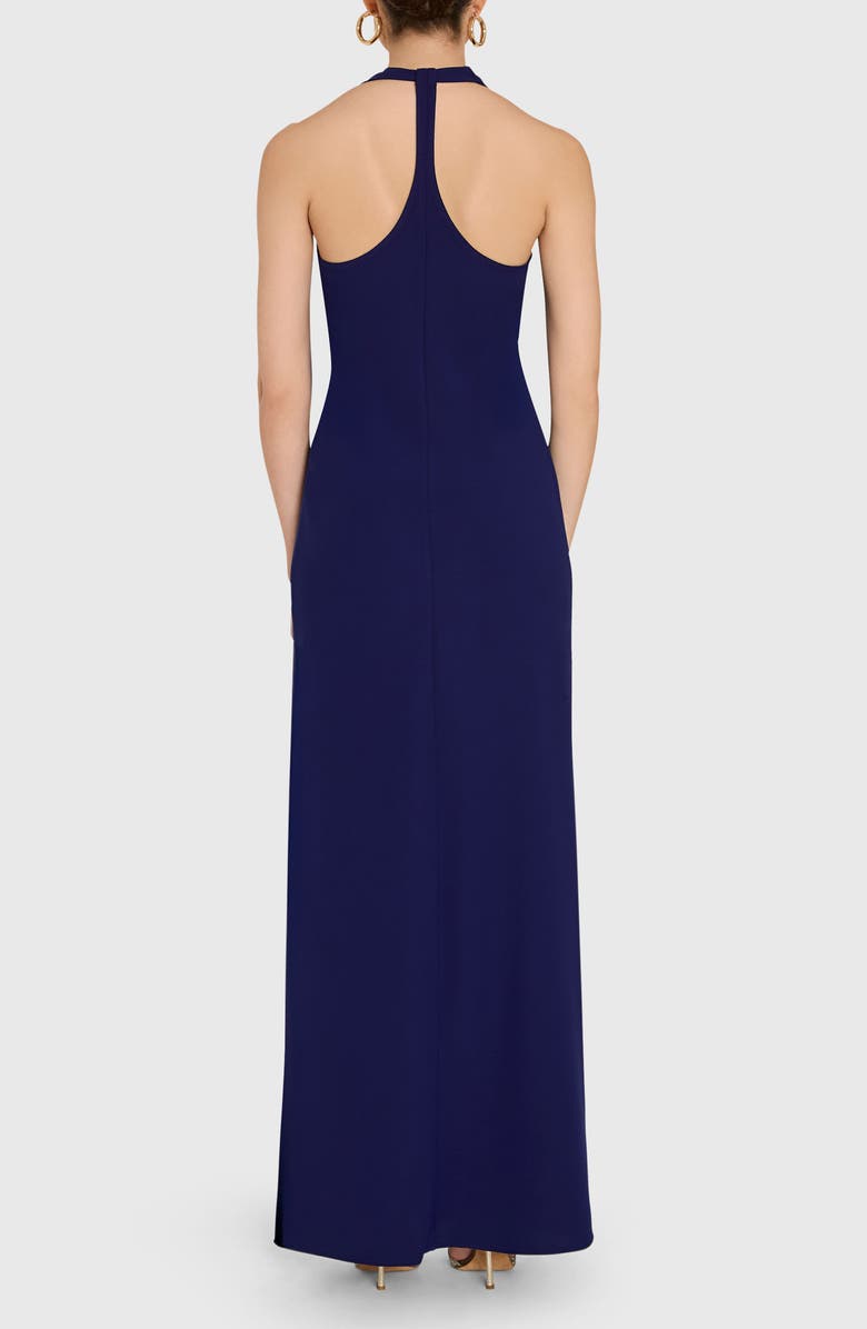 Amanda Uprichard Sonya Asymmetric Drape Sleeveless Gown, Alternate, color, Navy