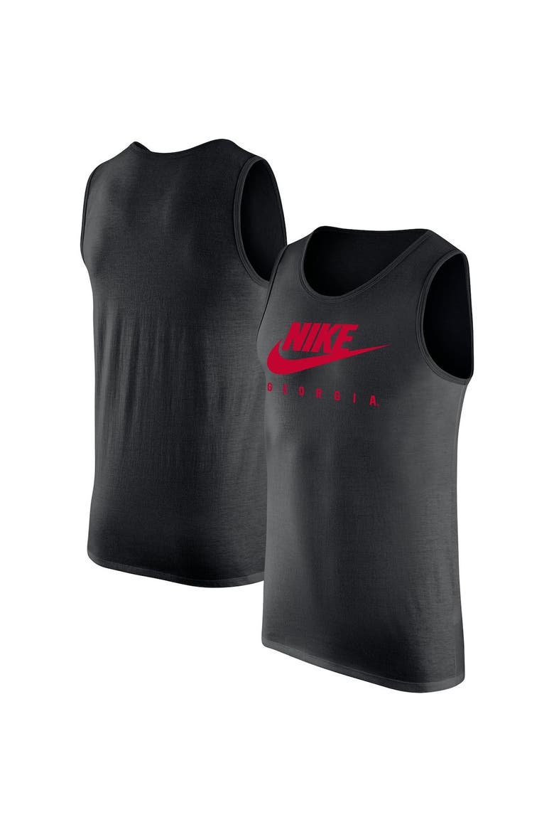 Men's Nike Black Georgia Bulldogs Futura Performance Scoop Neck Tank Top, Main, color, Black