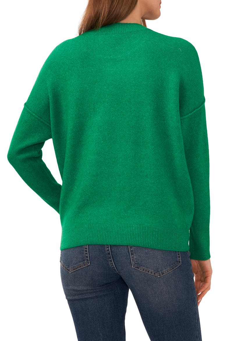 Exposed Seam Crewneck Sweater, Alternate, color, ELECTRIC GREEN