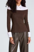 Kenneth Cole Combo Off the Shoulder Top