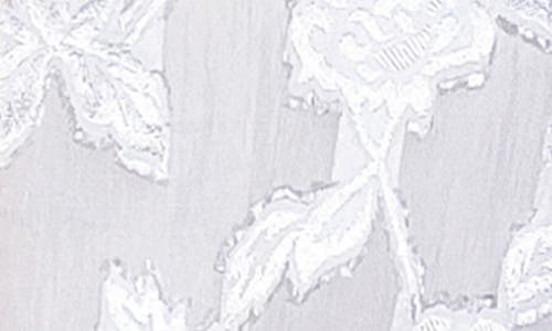 Flying Tomato Floral Jacquard Long Sleeve Button-up Shirt In White