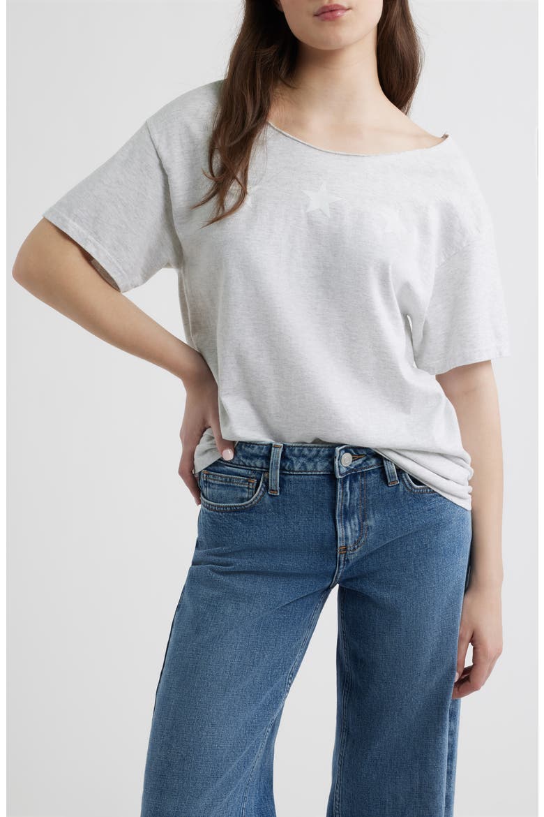 Stars Graphic Raw Edge T-Shirt, Main, color, ASH GREY