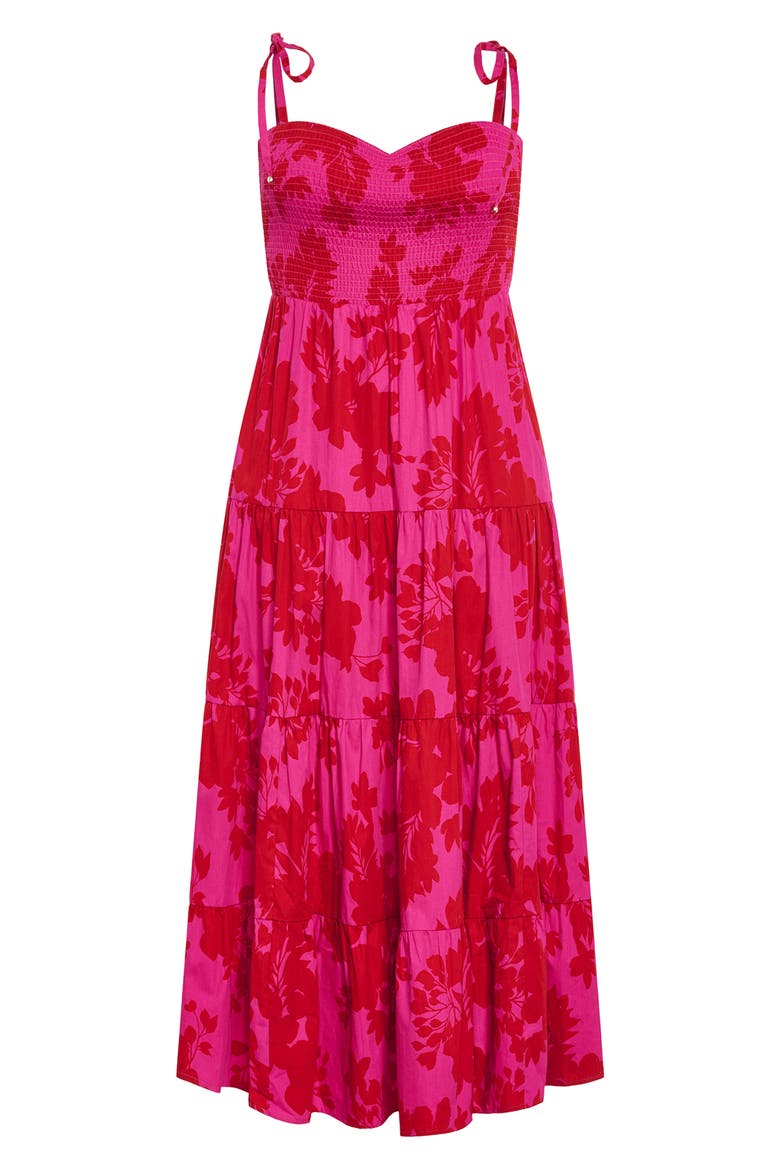 Tayla Print Smocked Tiered Maxi Dress, Alternate, color, FLORAL