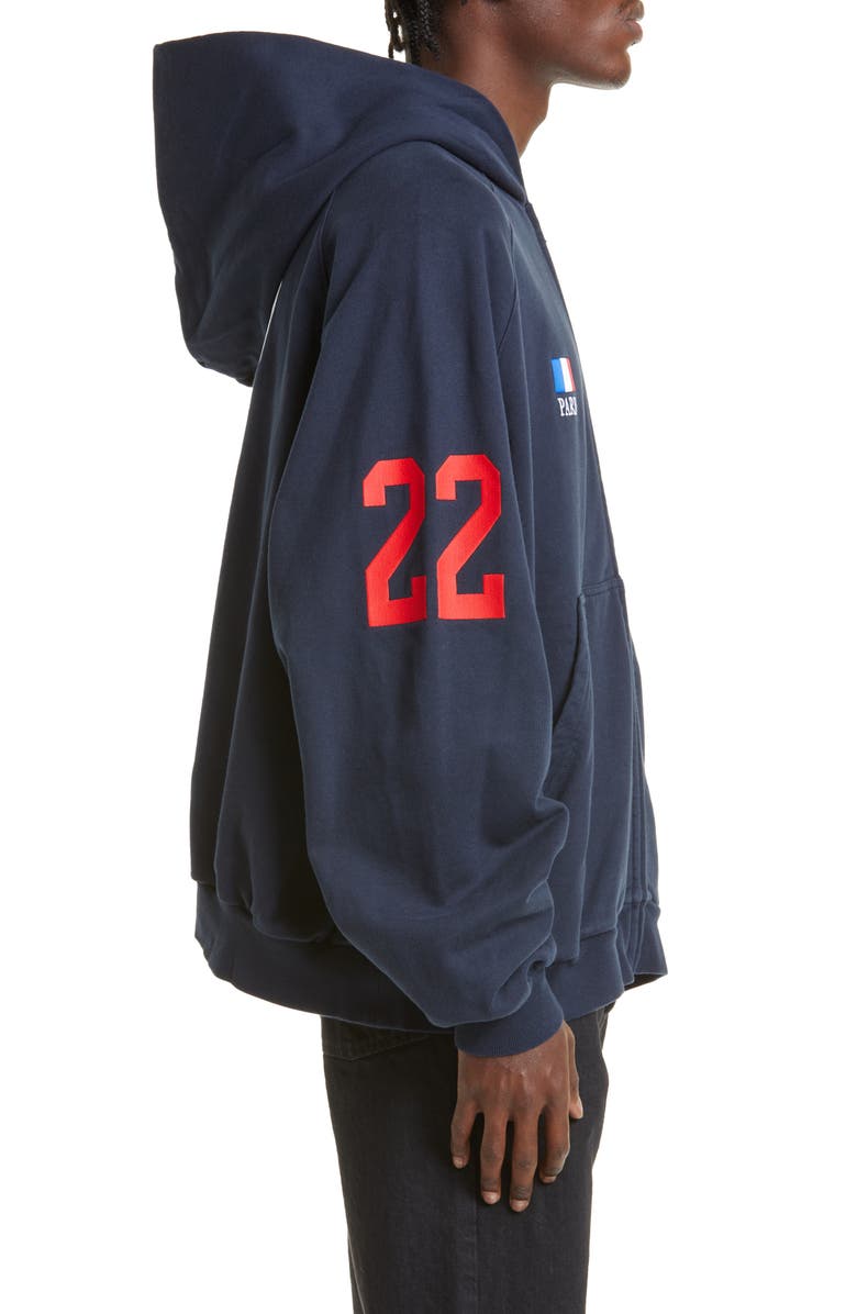 Balenciaga Polo Zip-Up Hoodie, Alternate, color,