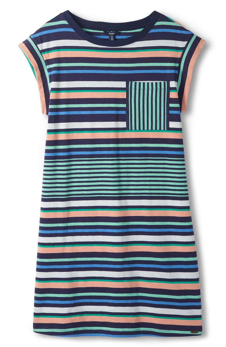 Hatley Seaside Stripes T-Shirt Dress, Alternate, color, Patriot Blue