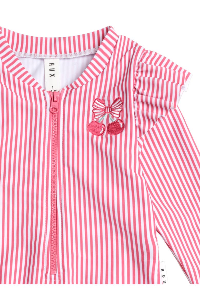 Frill Swimsuit Cherry Pie Stripe, Alternate, color, CHERRY