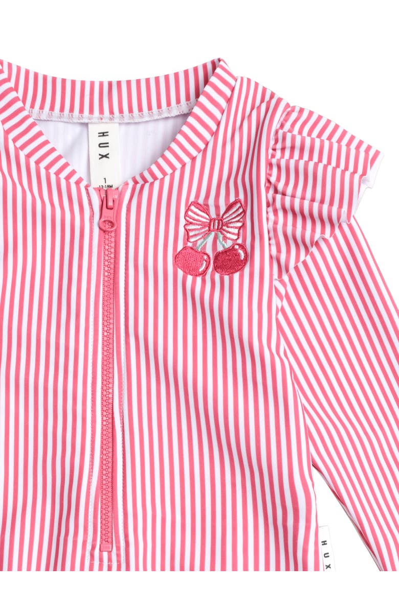 Huxbaby Frill Swimsuit Cherry Pie Stripe, Alternate, color, Cherry