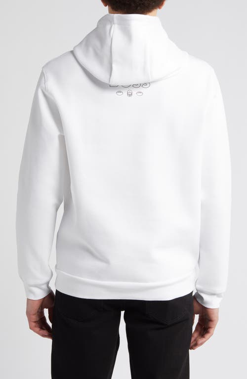 Shop Hugo Boss Boss X Nfl Touchback Graphic Hoodie In Las Vegas Raiders White