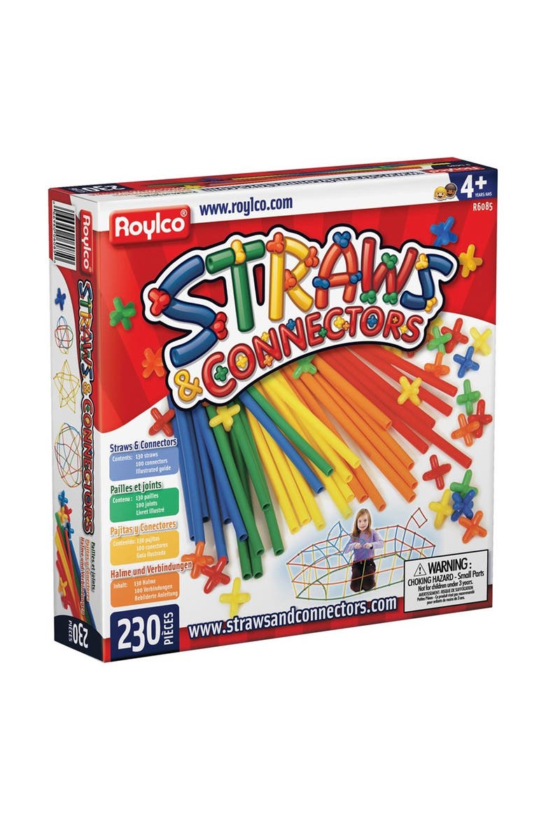 Straws and Connectors - 230 Pieces, Main, color, Multicolored