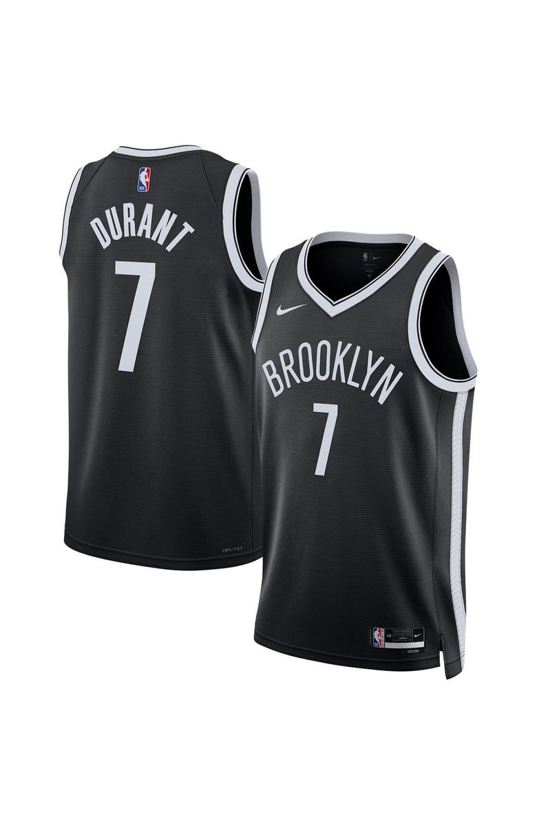 Nike Unisex Nike Kevin Durant Black Brooklyn Nets Swingman Jersey - Icon Edition, Main, color, 