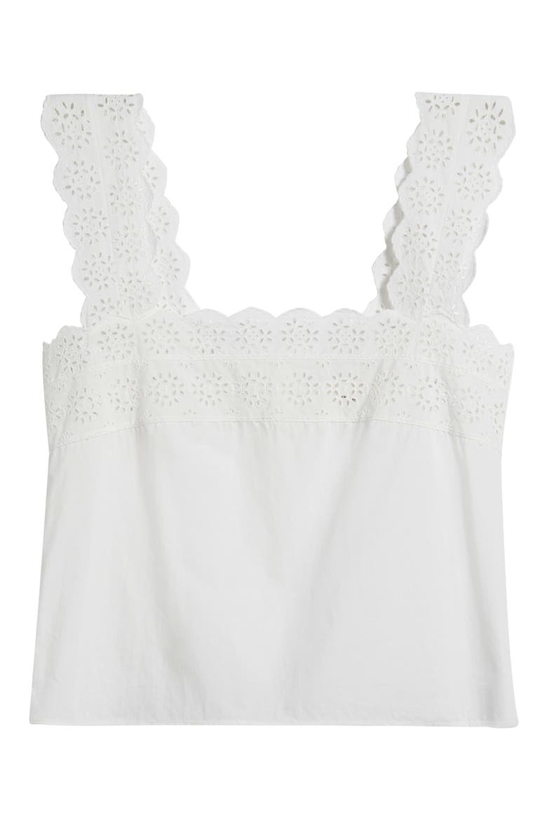 The Eyelet Tank, Alternate, color, WHITE