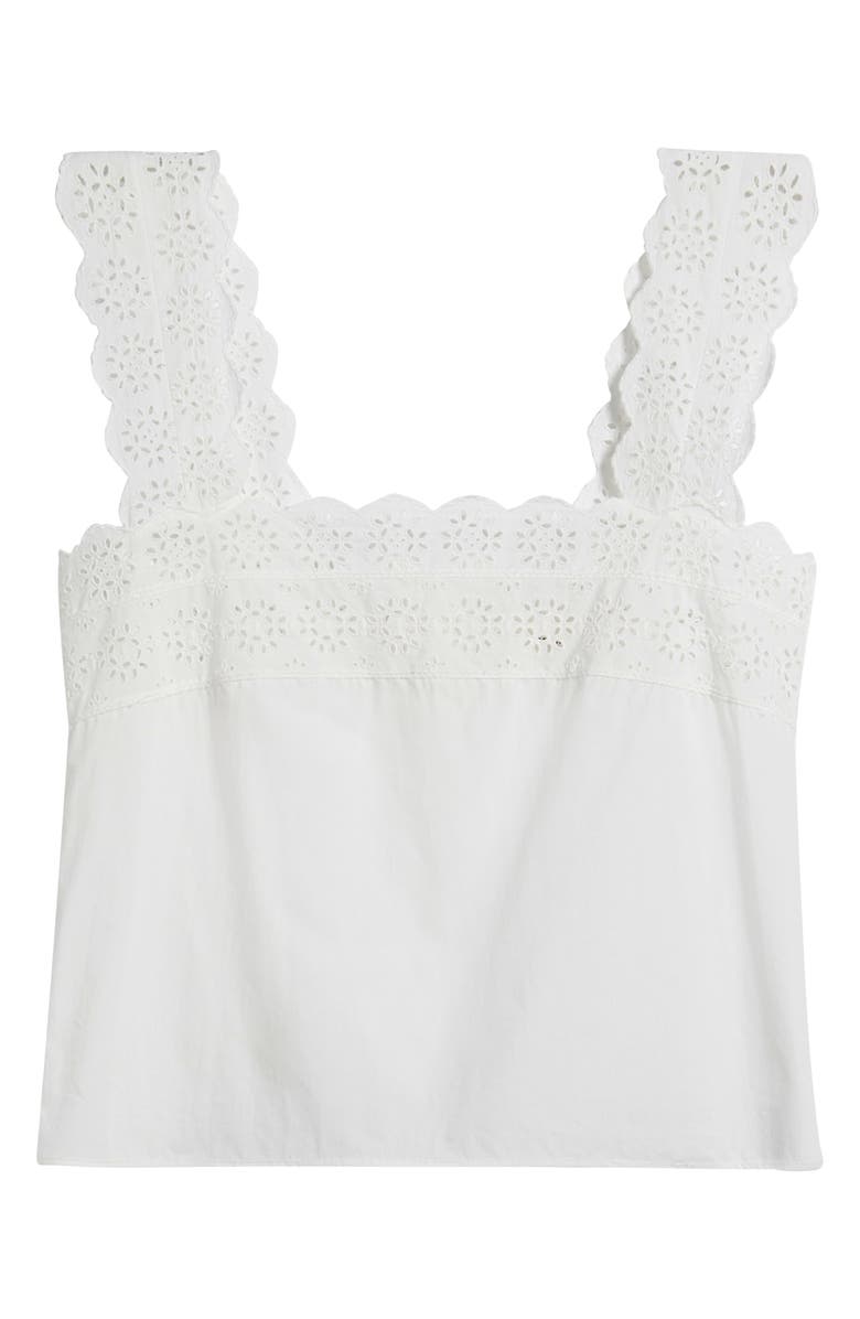 FRAME The Eyelet Tank, Alternate, color, White