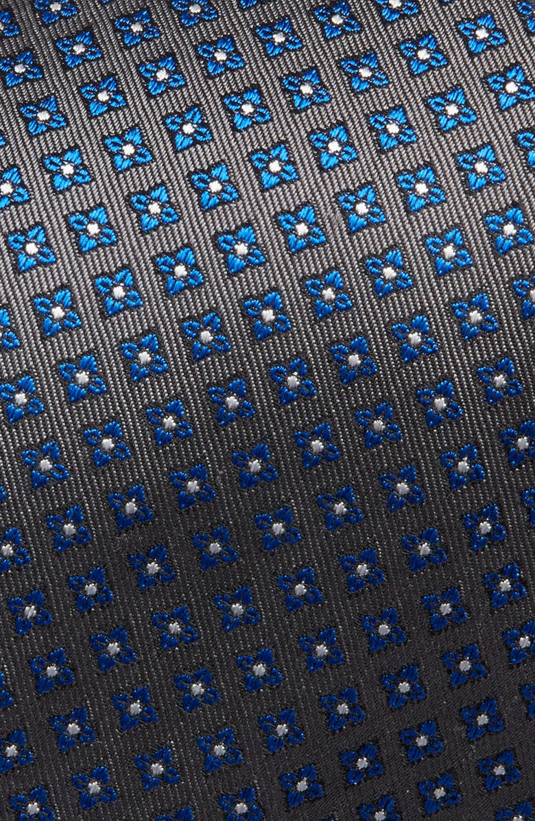 David Donahue Neat Floral Medallion Silk Tie, Alternate, color,