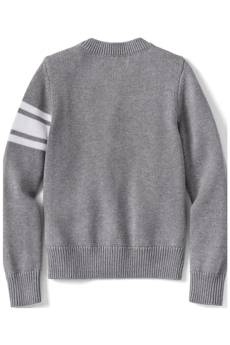 School Uniform Kids Legacy Varsity Cardigan, Alternate, color, Varsity Stripe/Pewter Heather