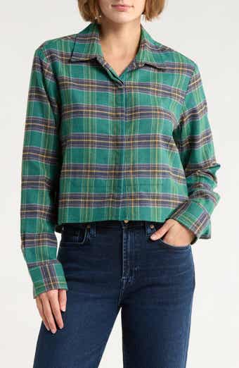 CISSA The Bib Plaid Cotton Button-Up Shirt