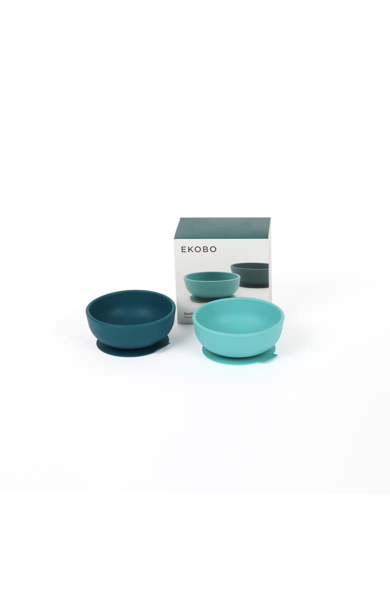 EKOBO Silicone Suction Baby Bowl Set, Alternate, color, Blue Abyss / Lagoon