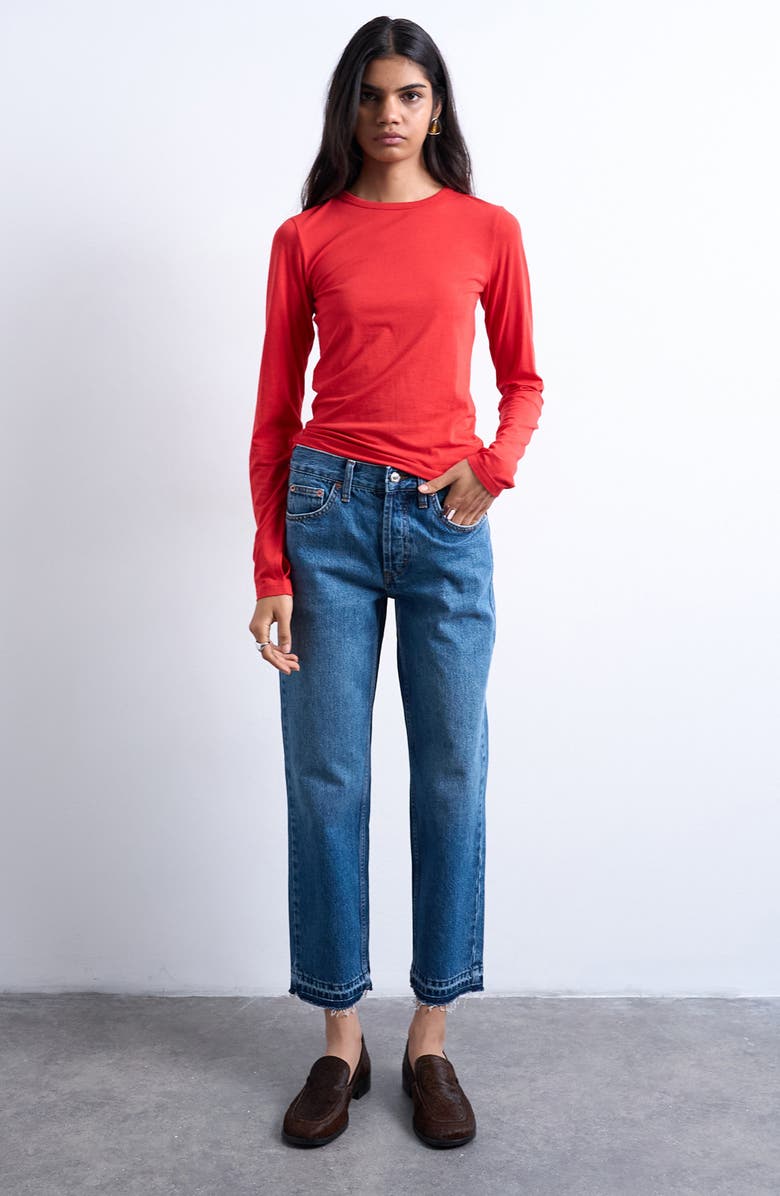 Topshop Runway Crop Straight Leg Jeans, Alternate, color, 