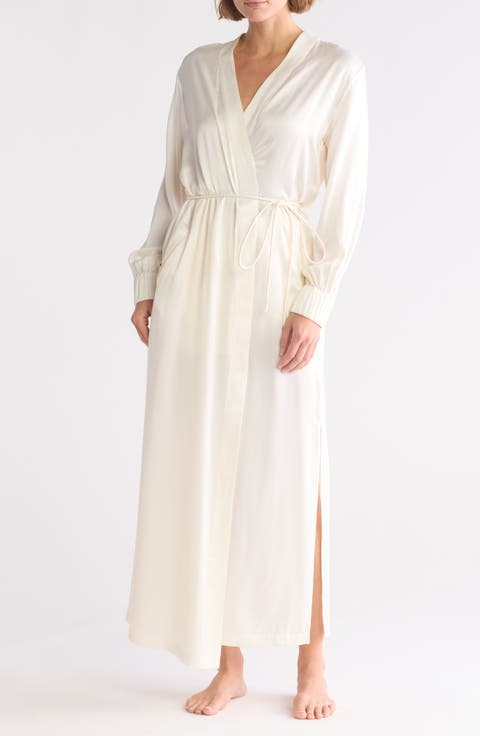 Washable Silk Long Robe