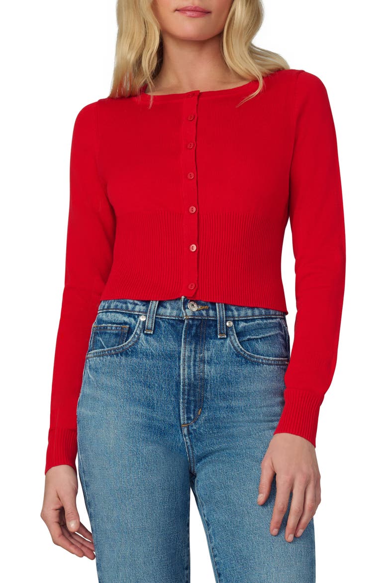 The Shrunken Cardigan, Main, color, CHERRY RED
