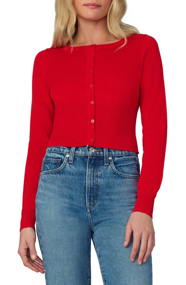 Joe's The Shrunken Cardigan, Main, color, Cherry Red