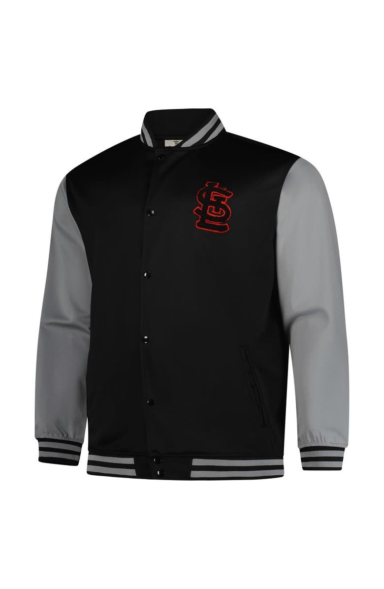 PROFILE Men's Profile Black/Gray St. Louis Cardinals Full-Snap Varsity Jacket, Alternate, color, Black