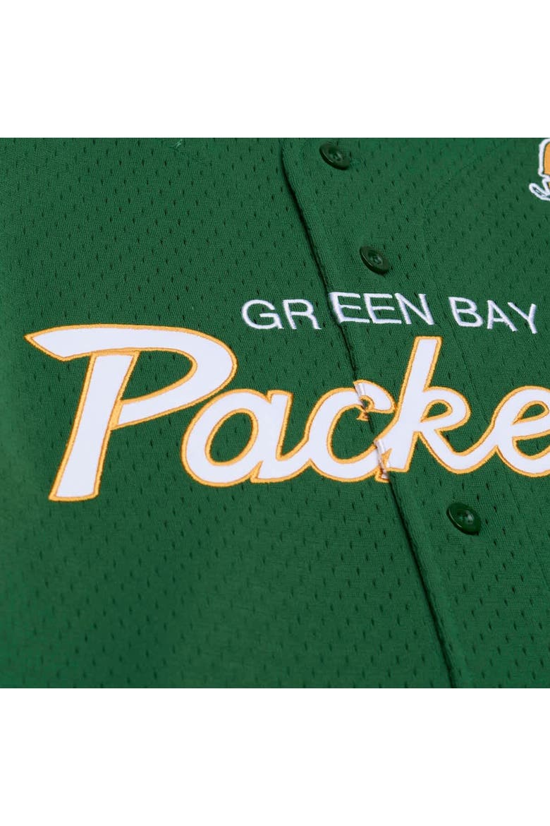 Men's Mitchell & Ness  Green Bay Packers Green Head Coach Mesh Full-Button Fashion Jersey, Alternate, color, Green