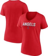 FANATICS Women's Fanatics Red Los Angeles Angels Primary Play V-Neck T-Shirt
