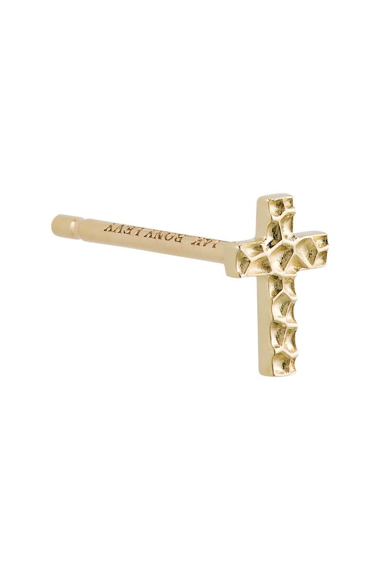 14K Gold Cross Stud Earrings (Nordstrom Exclusive), Alternate, color, 14K YELLOW GOLD