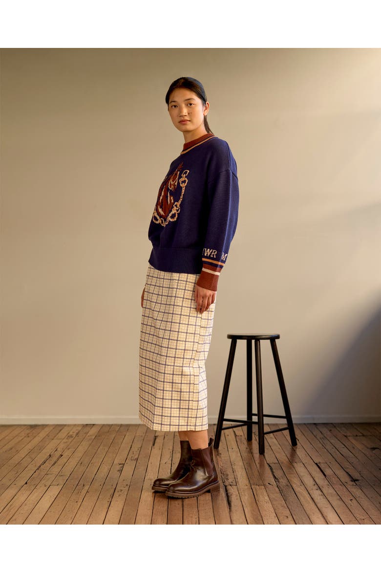 Le Rodeo Knit Sweater, Alternate, color, Navy