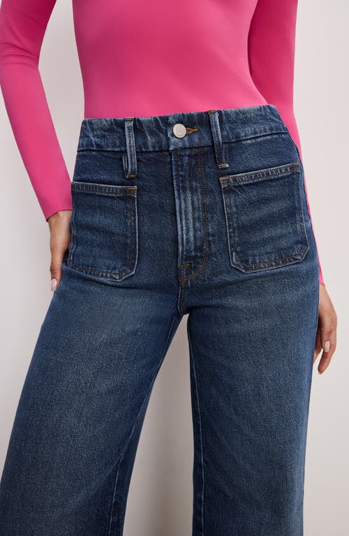 Good American Good Waist Patch Pocket Palazzo Jeans In Indigo759