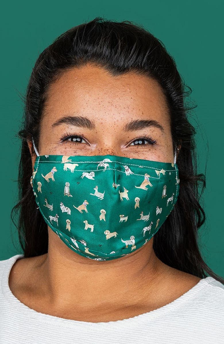 cjw Print Adult Adjustable Contoured Silk Blend Face Mask, Alternate, color, 