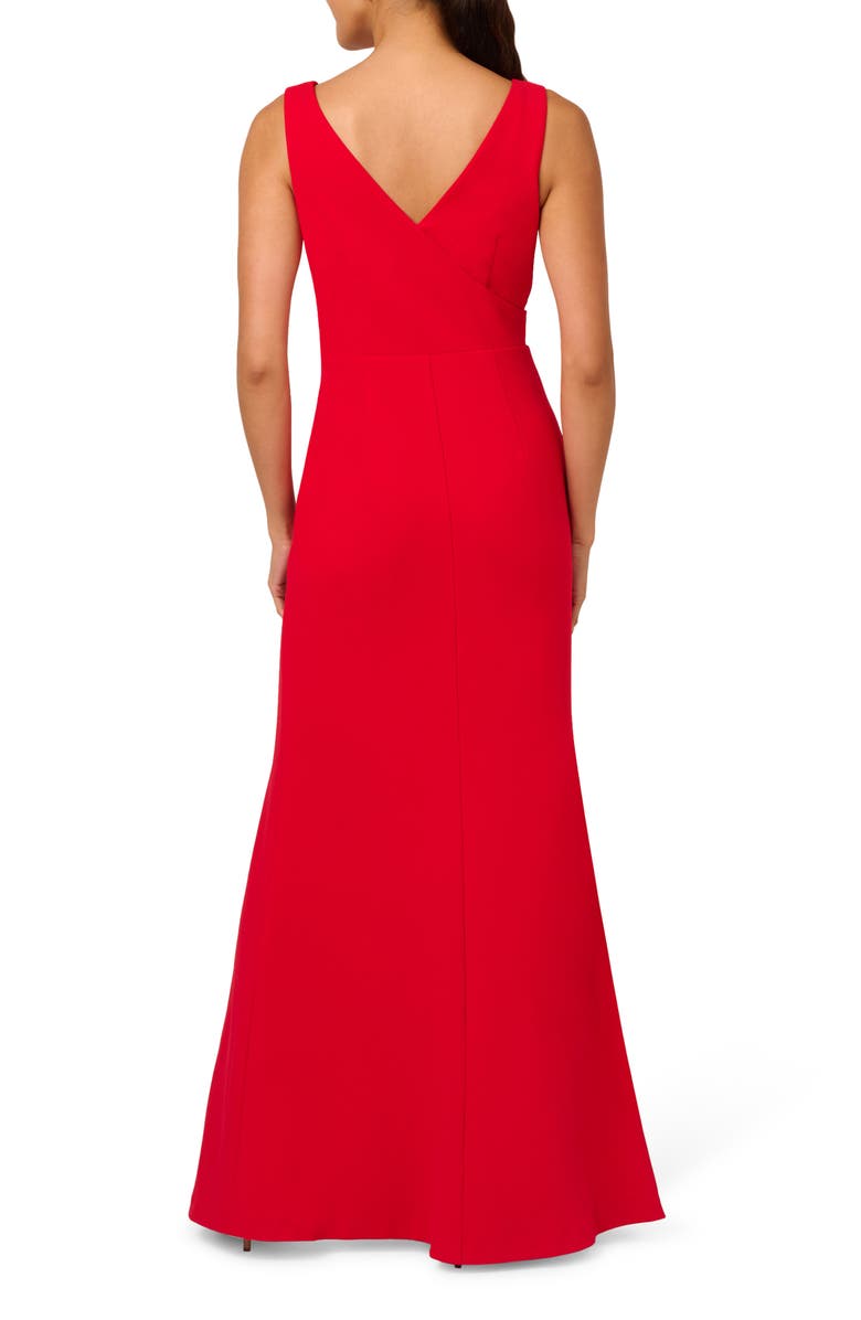 Adrianna Papell Bow Front Sleeveless Crepe Mermaid Gown, Alternate, color, 